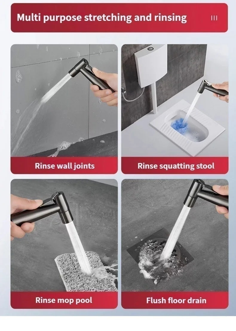 Bathroom Toilet Faucet Extension Hose External Bidet Sprayer Pressurized Water Pipe Flush Extension for Toilet