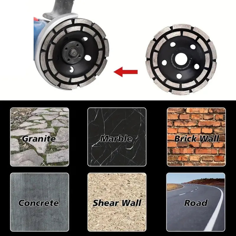 Diamond cup Concrete Grinding wheel 125mm 100mm Double Row Diamond Angle Grinder Cup Disc for Concrete Stone Ceramic Turbo