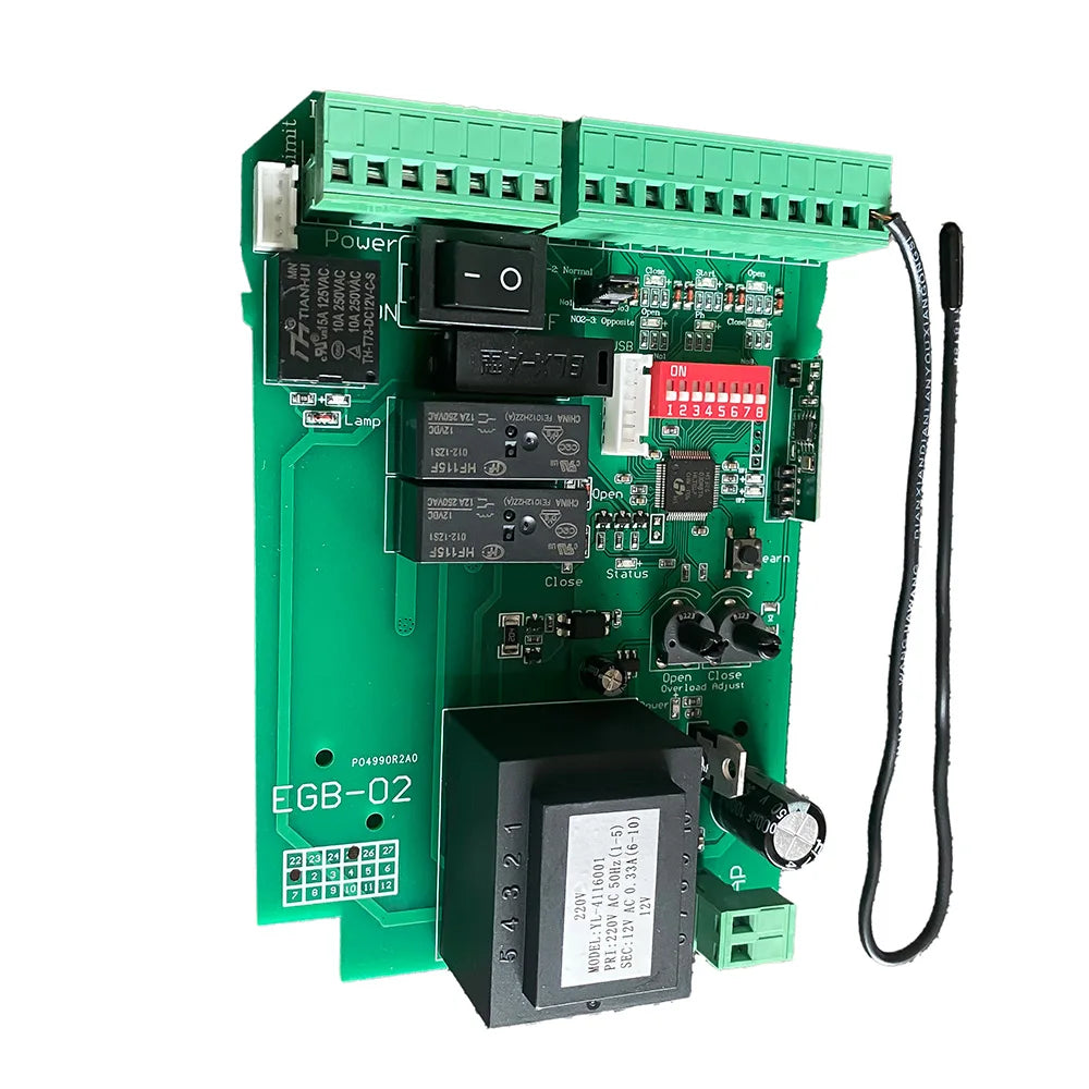 Smart Sliding Gate Opener Control Board AC110V/220V Supports 433mhz Rolling Code Remotes, Limit Switch & Safety Beam Compatible