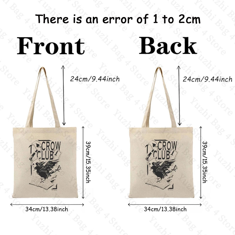 Crow Club Pattern Canvas Hand Luggage Six of Crows Luggage Ketterdam Hand Luggage Grishaverse Aesthetic Bag