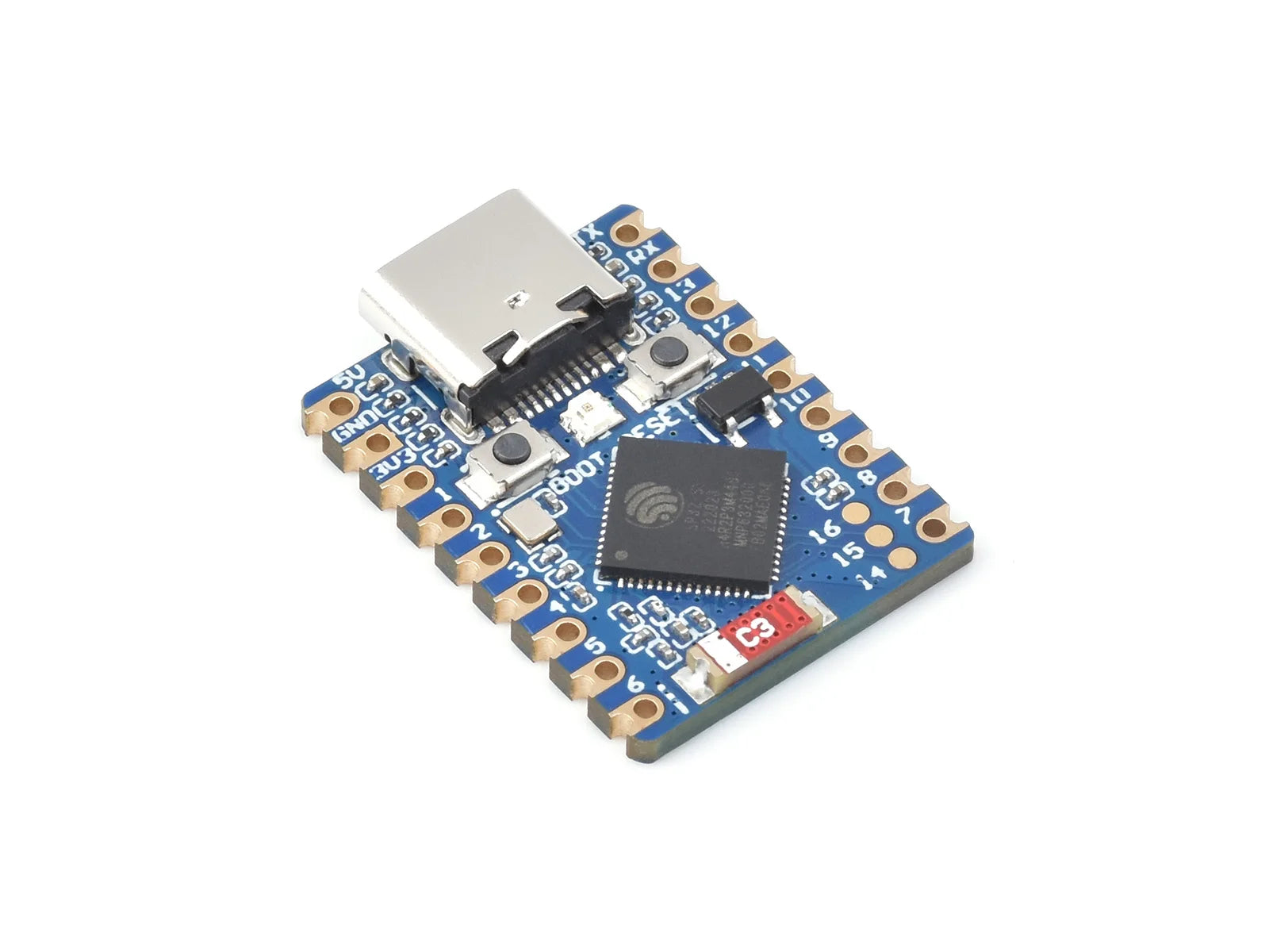 Waveshare ESP32-C3 Zero Mini Development Board, Based On ESP32-C3FN4 Single-core, 160MHz Running Frequency, Mircocontroller