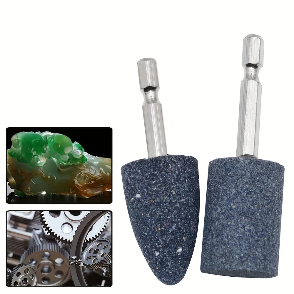 4Pcs Grinding Wheel Heads with Hexagonal Shank - Metal Polishing Stones Set for Polishing, Repairing, Sharpening