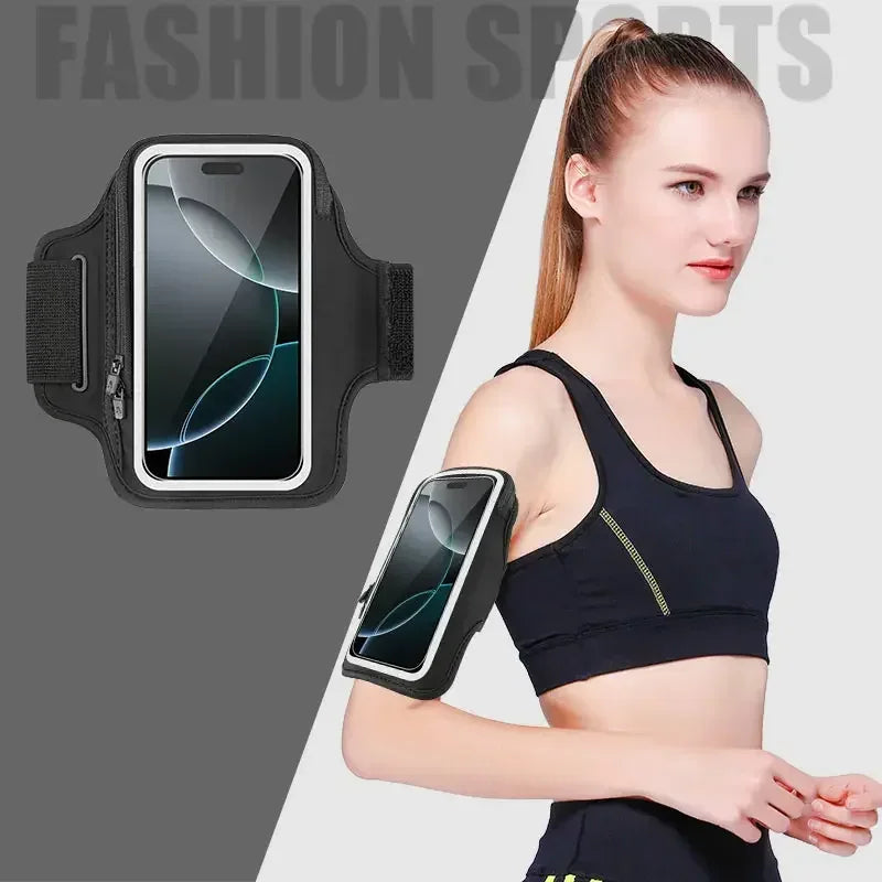HAISSKY Zipper Sport Running Bags Armband Bag For iPhone 17 16 Pro Max 16E 17 Air 15 14 Samsung Xiaomi Outdoor Fitness Arm Pouch