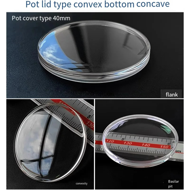 33mm 37mm 40mm Pot Cover Glass For Panerai Glass Sapphire Watch Mirror Mask Glass Convex Accessories Double Dome Glass Lens