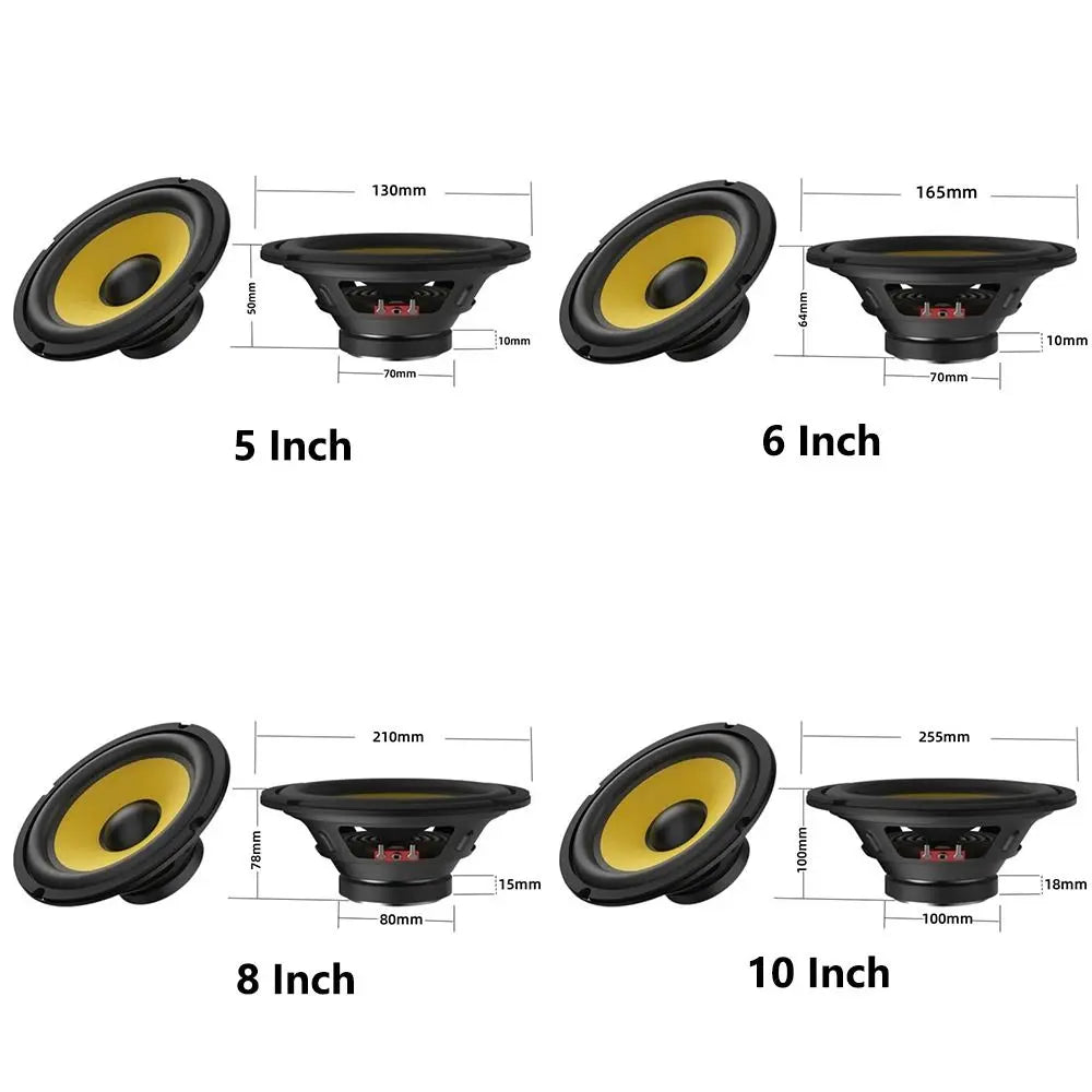 5/6/8/10 Inch Car Bass Speaker HiFi Music Full Range Frequency Coaxial Subwoofer Audio Speakers Universal DIY Car Stereo Speaker