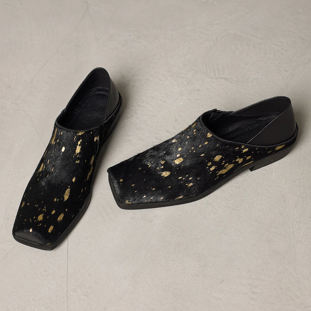 Premium Luxury Genuine Leather Horsehair 3cm Low Heels Square toe High Heels Fashion Casual Womens Shoes Elegant Women Pumps