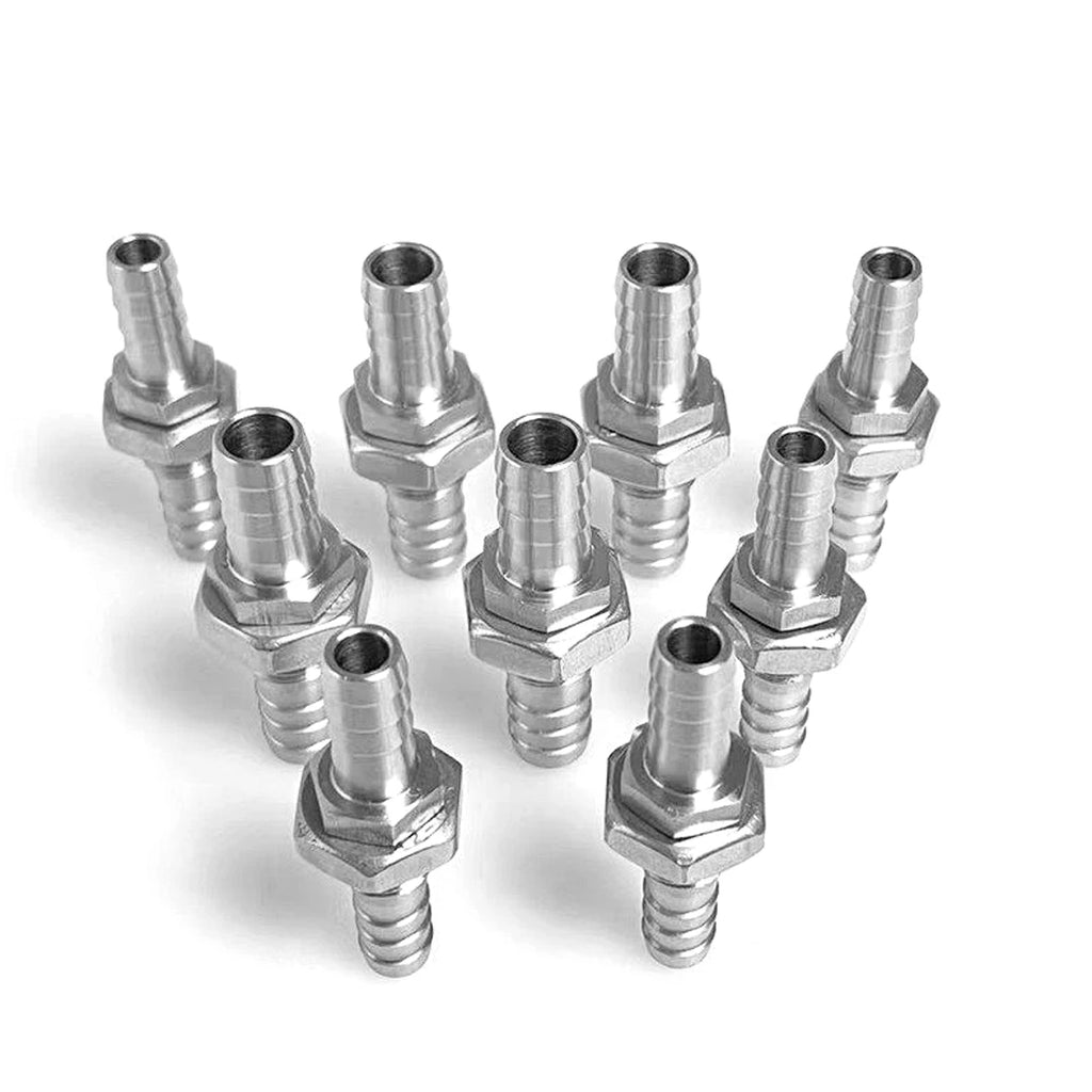 Stainless Barbed Hose Tail Connector Tube Coupler Adapter Pipe Fitting Coupler Connector Adapter Bulkhead Barb Fitting 4mm~32mm