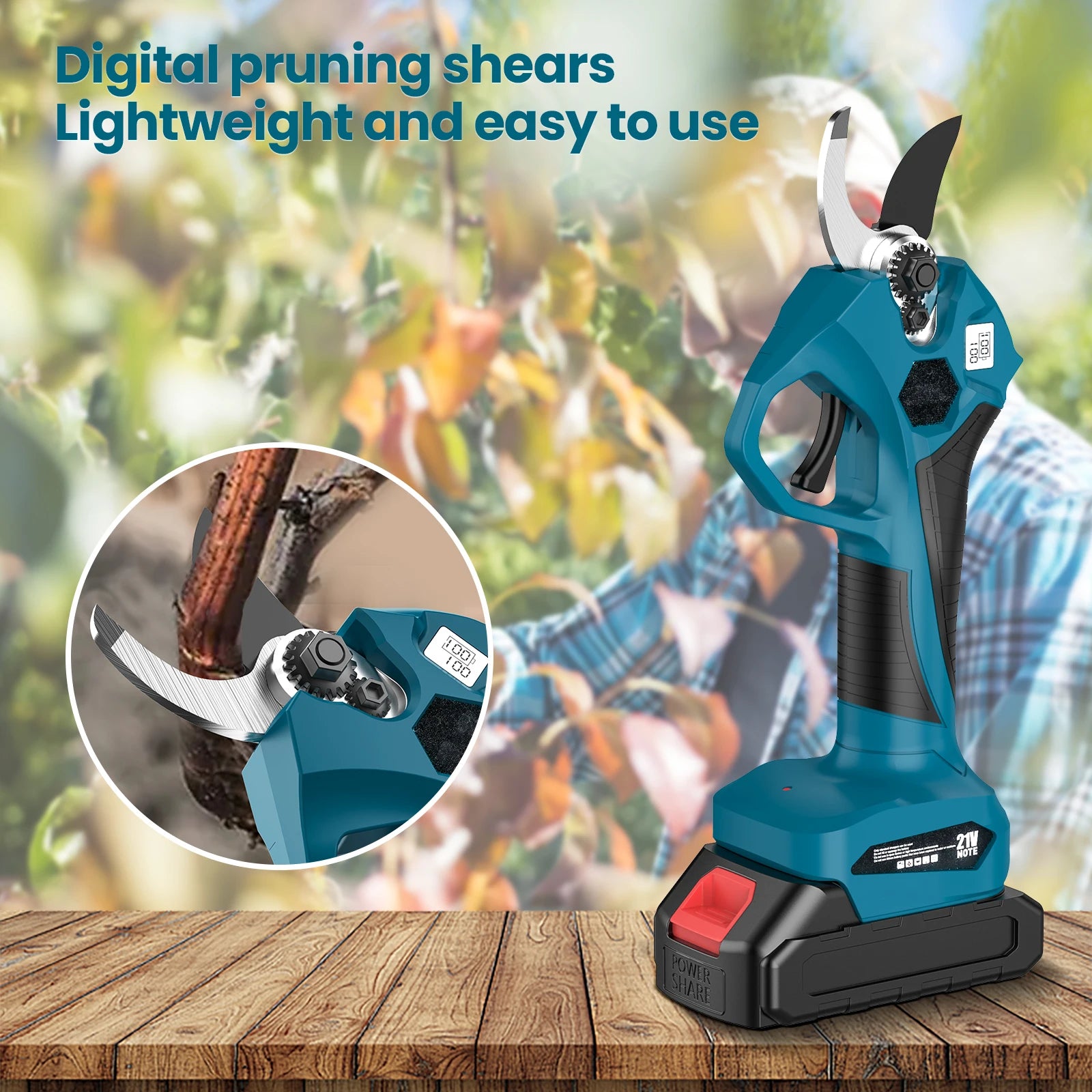 40mm Brushless Electric Pruning Shears 2 Gears Cordless Rechargeable Fruit Tree Bonsai Pruning Power Tool For Makita 18V Battery