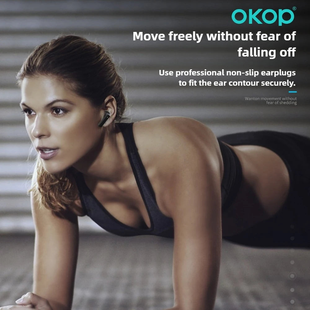 OKOP AI Headset, Wireless Bluetooth Headset, In-ear Noise Canceling Headset, Outdoor Sports Headset, High-quality Music Game Headset