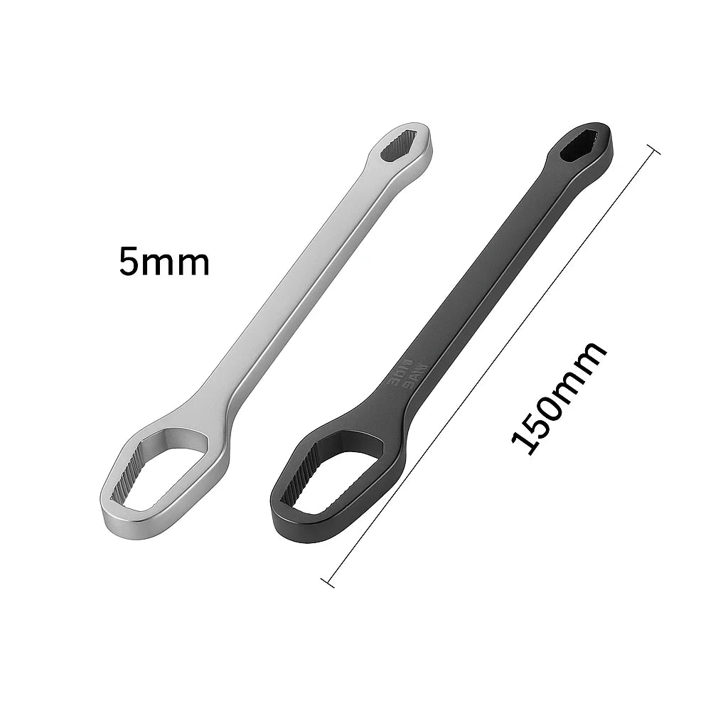 3 to 17 Double-Ended Box Wrench, Hexagon Solid Wrench, Repair Tool for Screws and Nuts, Black, Multifunctional, Various Diameters