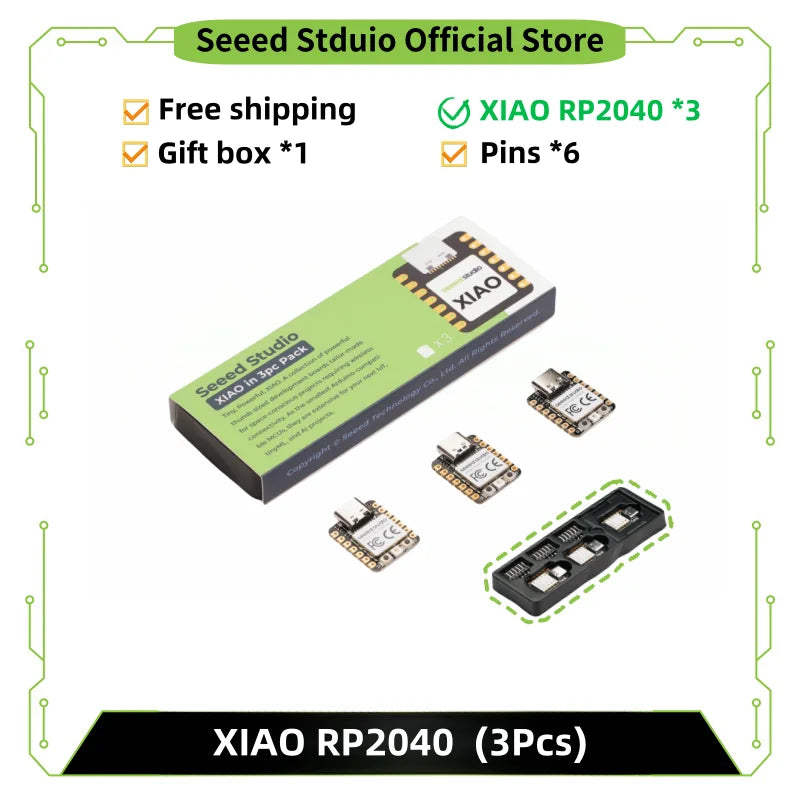 RP2040 - Seeed Studio XIAO RP2040 Microcontroller, with Dual-Core ARM Cortex M0+ Processor, Arduino, MicroPython and CircuitPython
