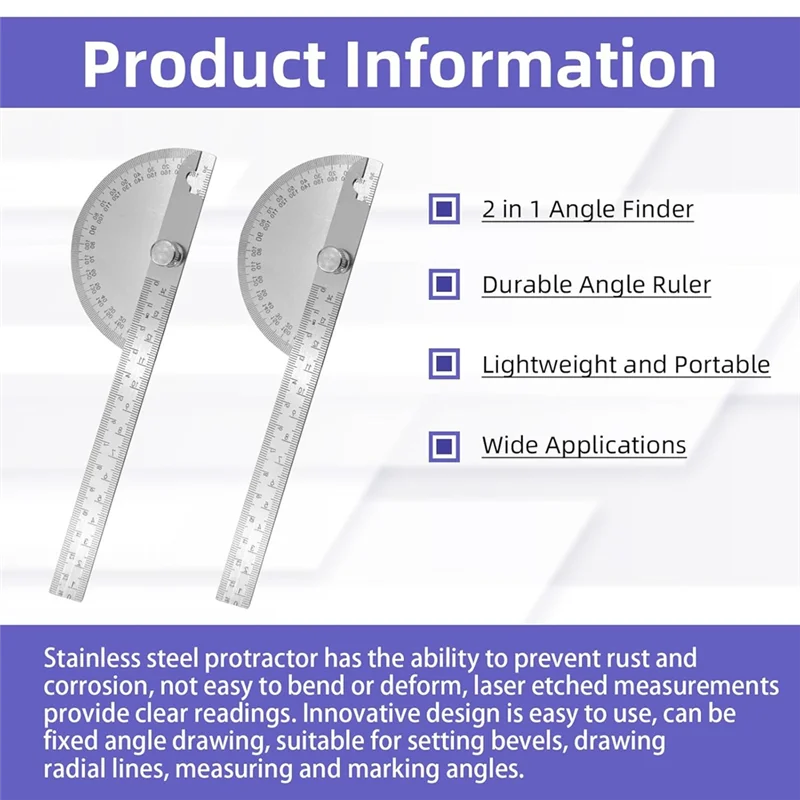 Y45A-15-120 Degree Knife Angle Finder And 180 Degrees Protractor Kit Bevel Gauge Angle Gauges Ruler Measuring Tool