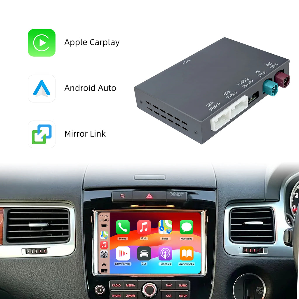 Ezonetronics OEM Screen Upgrade Decoder Box CarPlay Android Car Modification Kit for Volkswagen Touareg 8" 2011-2017