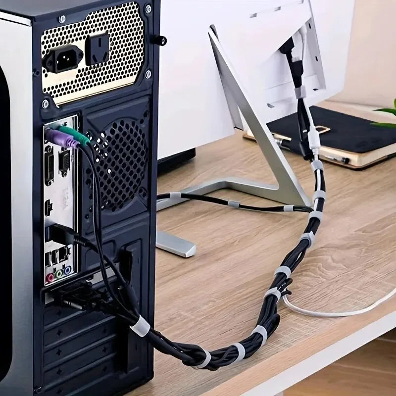 1PC 10mm 5m Data Cable Management Cable Tie Reusable Removable Multi-purpose Wire Organizer Data Cable Storage Tape Plant Fixati