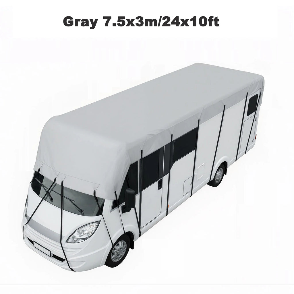 Heavy Duty RV Roof Cover Waterproof UV Resistant Fits 16-37 ft RVs Travel Trailers Class A/B/C Motorhomes Popup & Truck Campers