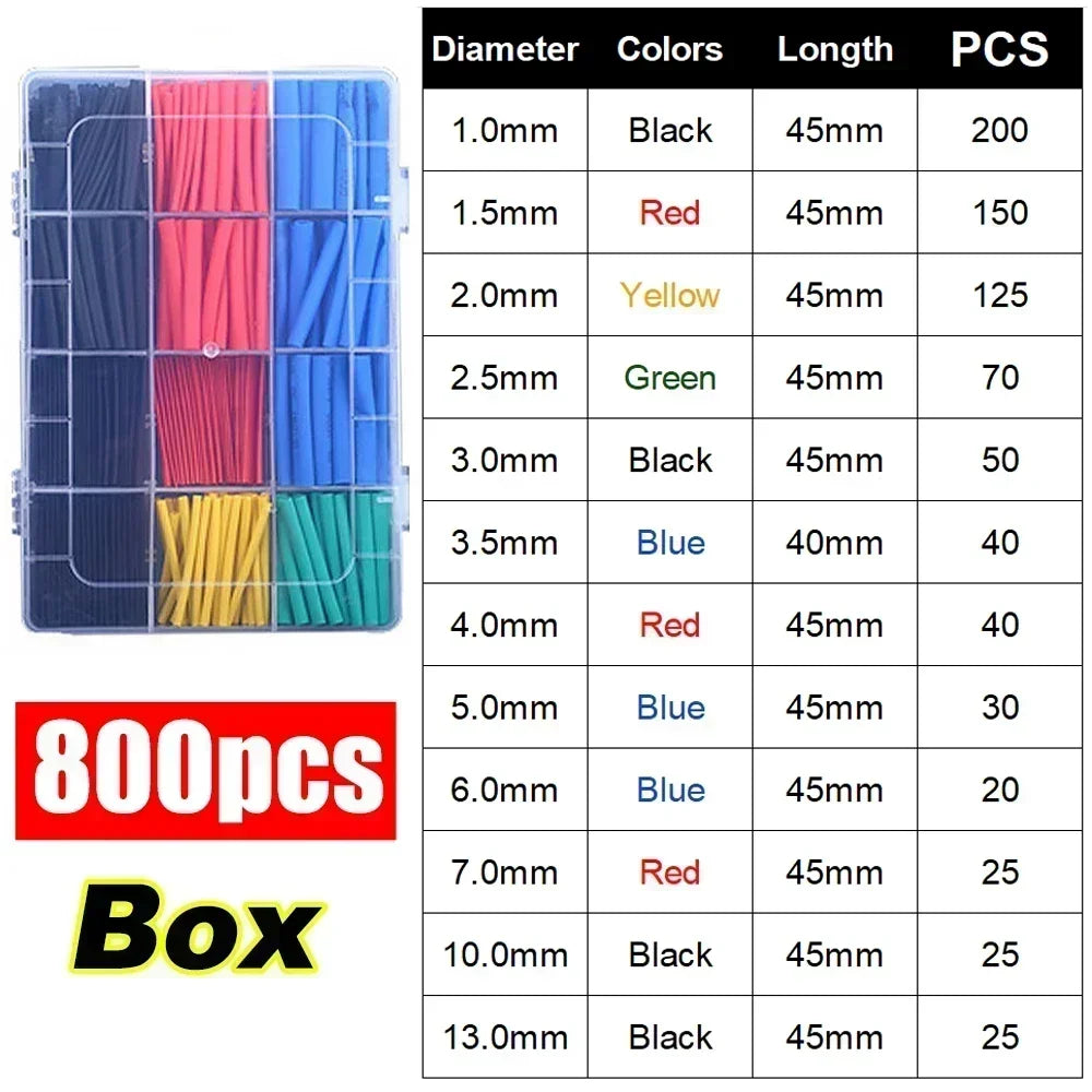Heat Shrink Sleeving Tube Kit Wire Electrical Connection Wire Wrap Cable Protection Thermoresistant Tubing Wrapping Insulation