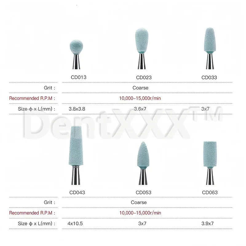 1 Pcs/6 Pcs RA Shaft Ceramic Diamond Grinding Heads, Suitable for Grinding and Polishing Metal, Ceramic and Other Materials