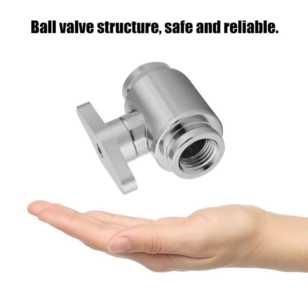 Durable G1/4 Internal Thread Stop Valve Silver Handle Precise Water Ball Valve Internal Thread Valve Rigid Tubing
