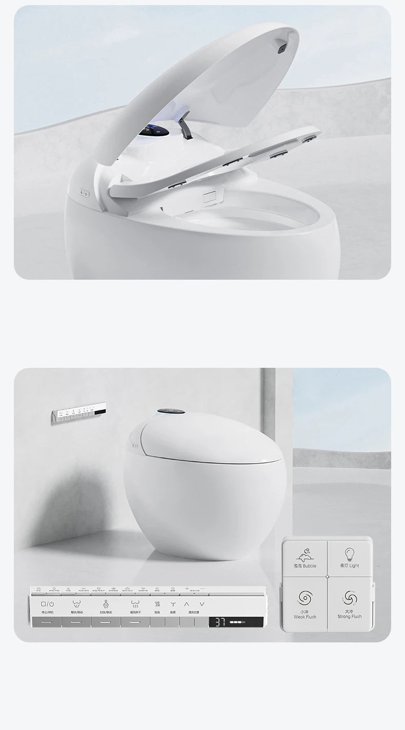 Bathroom Egg Shape Electric Automatic Flush Bathroom Ceramic Intelligent Smart Toilet