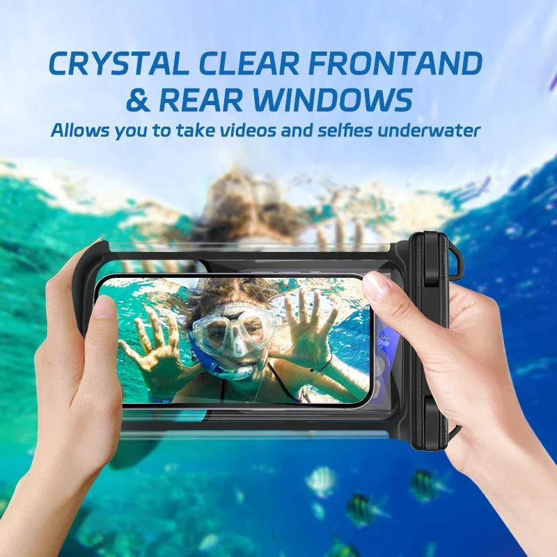 HAISSKY Bubble Floating Waterproof Swimming Bags Outdoor Travel Crossbody Phone Pouch For iPhone 17 16 Pro Max Samsung Xiaomi