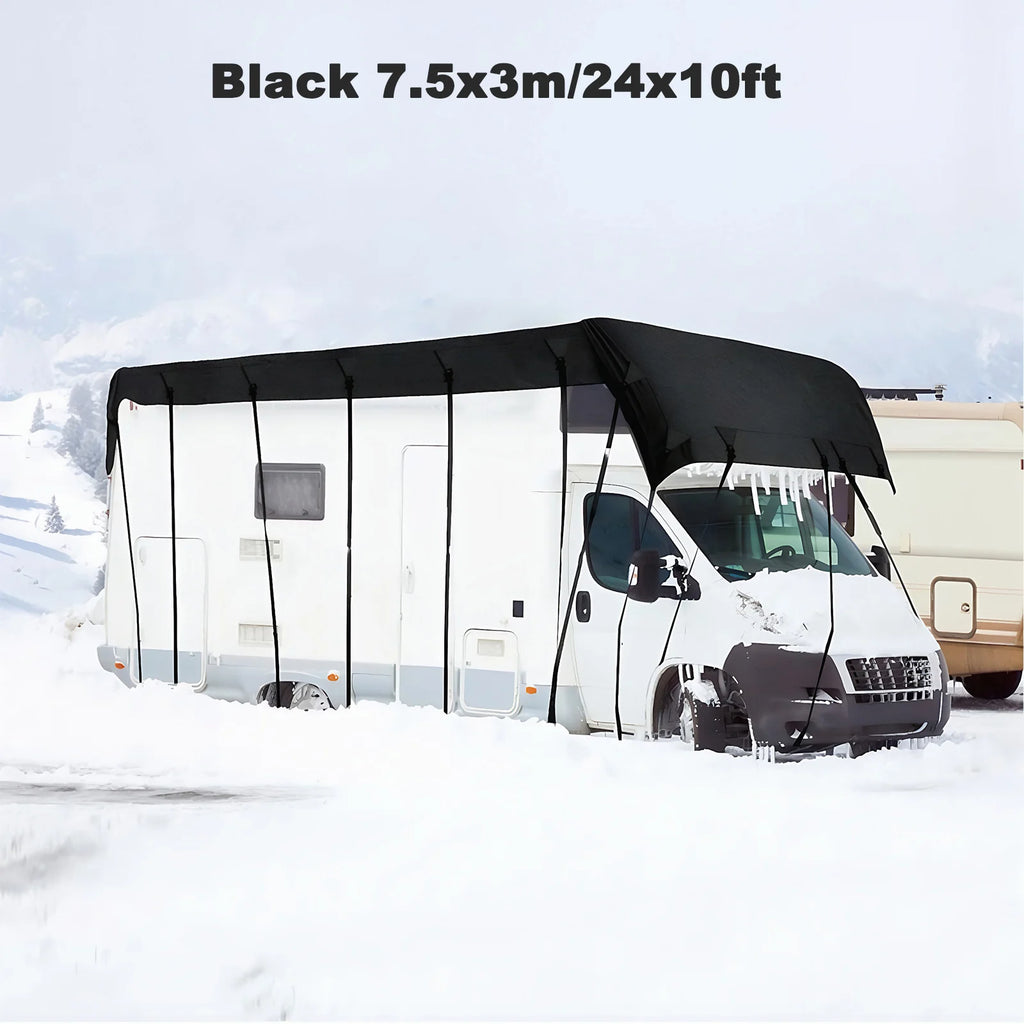 Heavy Duty RV Roof Cover Waterproof UV Resistant Fits 16-37 ft RVs Travel Trailers Class A/B/C Motorhomes Popup & Truck Campers