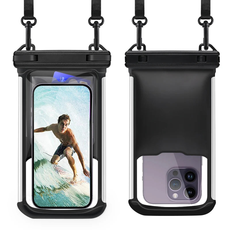 HAISSKY Bubble Floating Waterproof Swimming Bags Outdoor Travel Crossbody Phone Pouch For iPhone 17 16 Pro Max Samsung Xiaomi