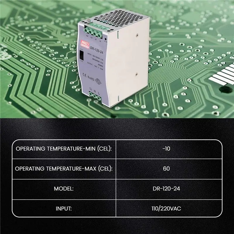 B24B DR-120-24 120W Industrial Grade Rail Power Supply 24V5A Switching Power Supply Rail Mounting Switching Power Supply