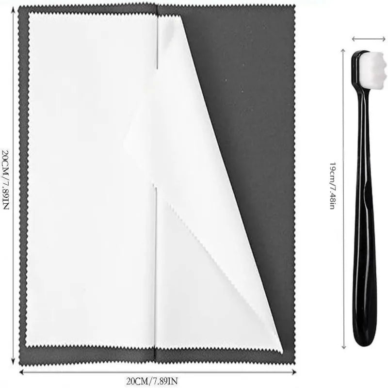 【4 Pcs Jewelry Polishing Kit】Polishing Cloth & Brush Set for Silver, Gold, Metal Cleaning - Jewelry Care & Restoration Tools