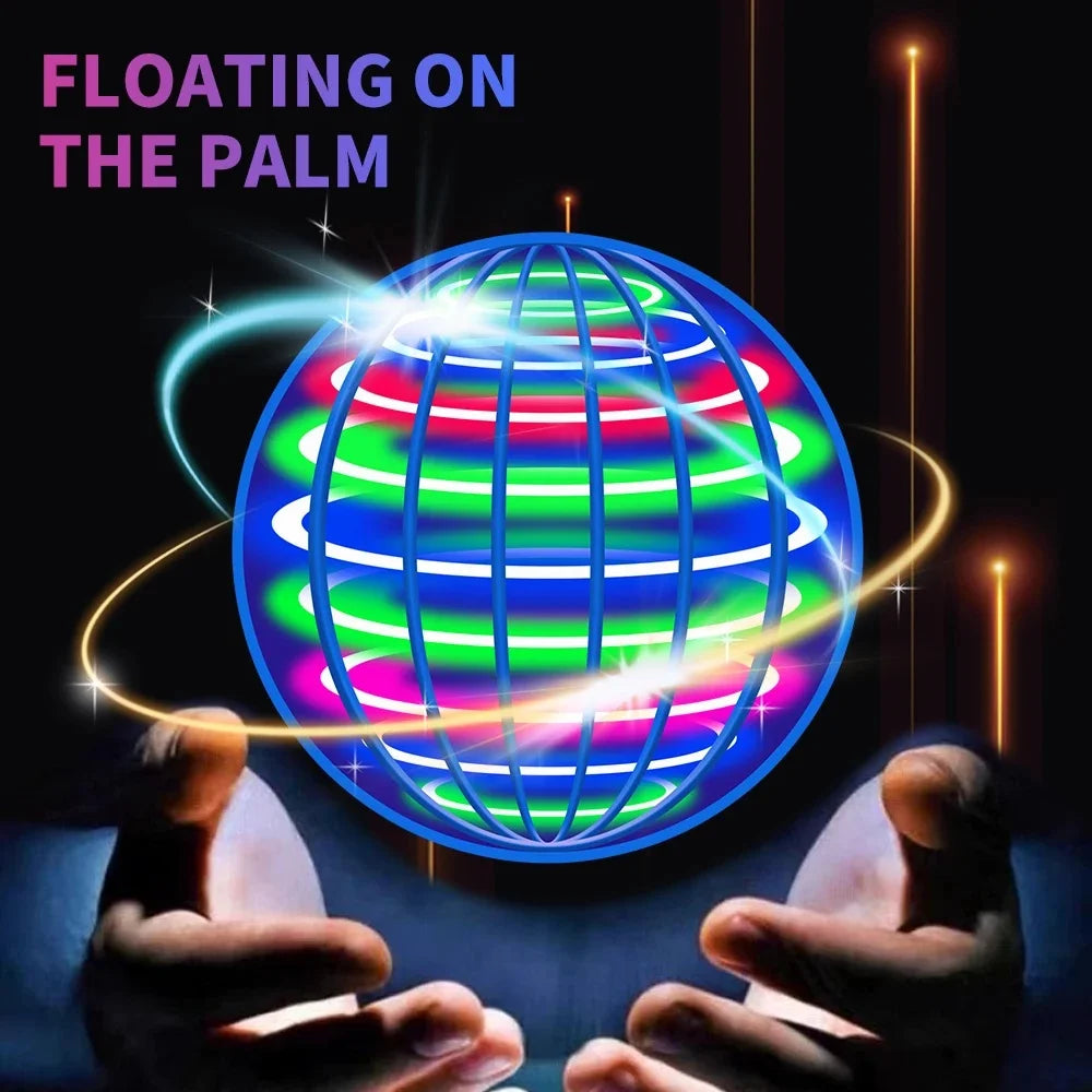 Flying ball, automatic spinning ball, dazzling LED lights, magic levitation, fan, UFO flying machine, toy, gift, game, sports ball