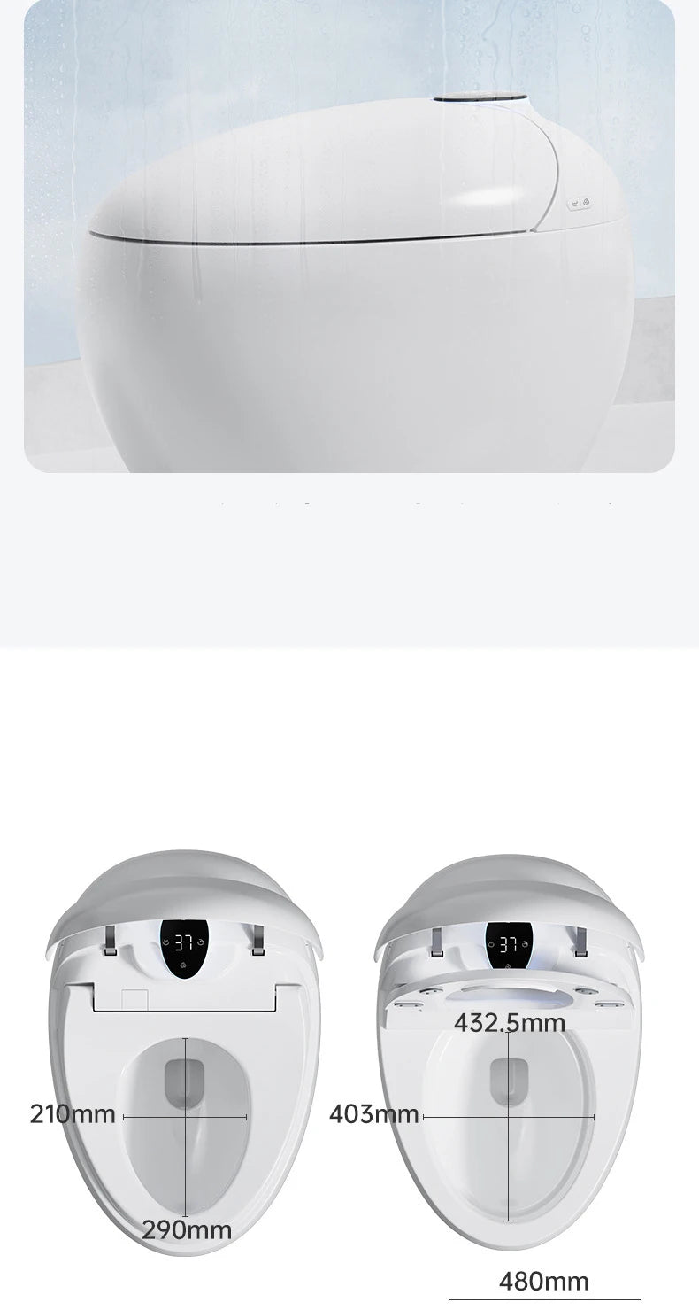 Bathroom Egg Shape Electric Automatic Flush Bathroom Ceramic Intelligent Smart Toilet