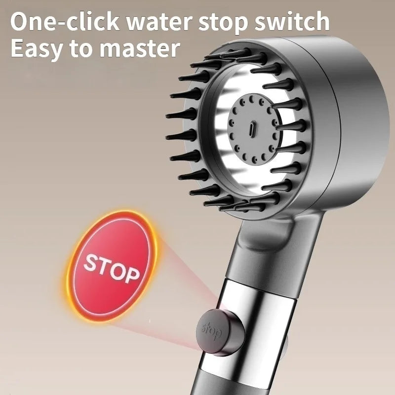 Enhanced Shower Head Rainfall Strong Pressure Bathroom Bathing Spray Bracket Lotus Head for Improved Shower Experience