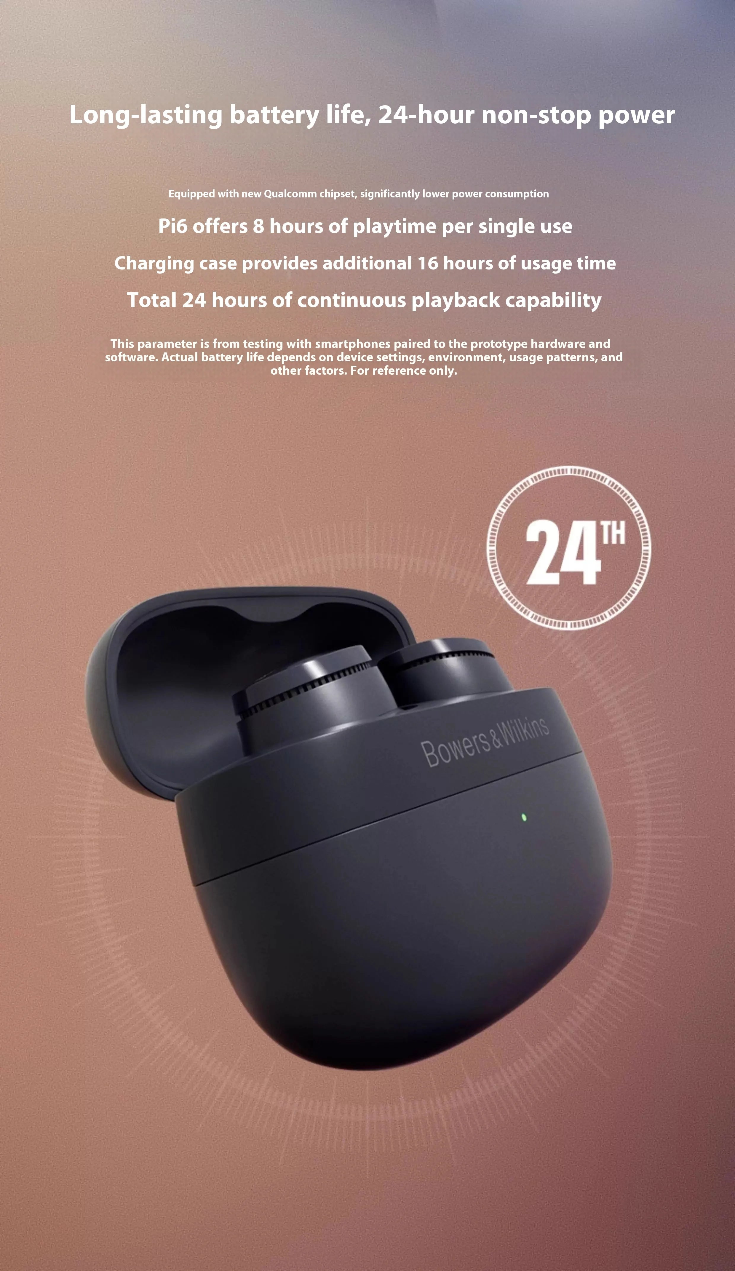 Genuine B&W Pi6 Wireless Bluetooth Earphones, in-ear Type, Active Noise Cancellation, Hifi Sound Quality, Perfect Christmas Gift