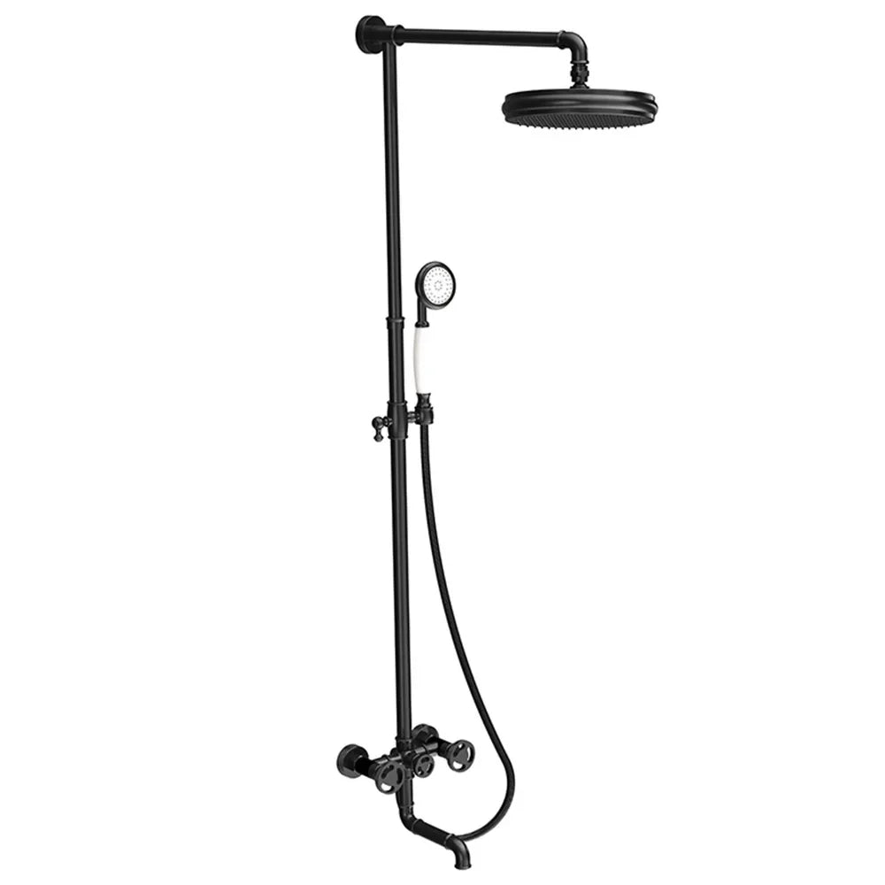 Industrial Style Wall Mounted Hot and Cold Shower System for Hotel Bathroom Set with Brass Mixed Valve Shower Set SF6007