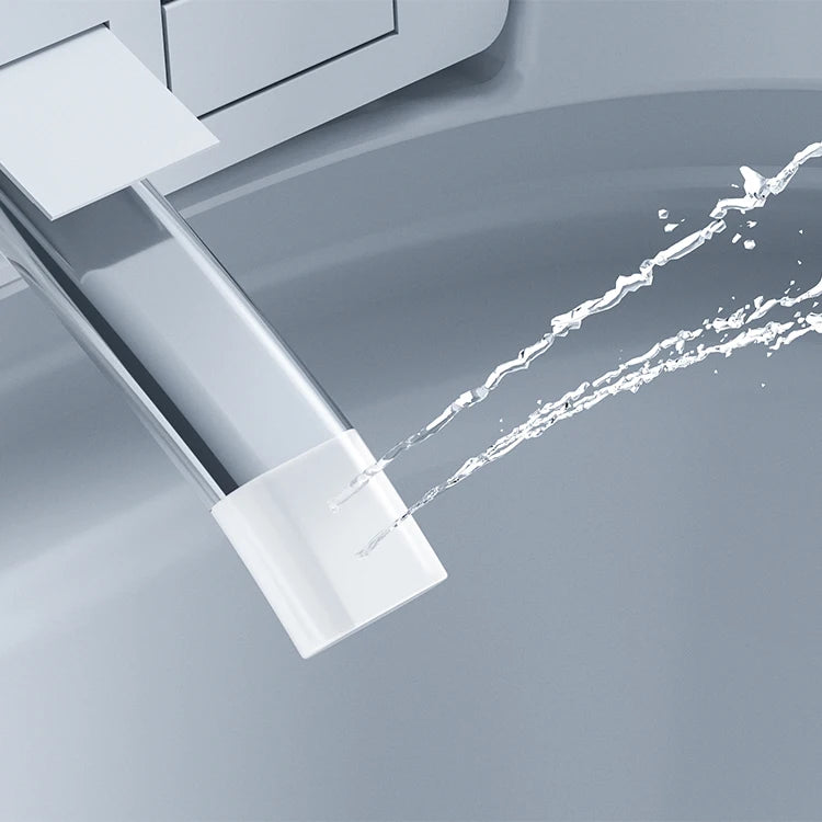 Economical Intelligent Elongated Toilet-Radar Sensor Auto Flush Heated Seat Remote Control S-trap Drainage Floor Mounted Simple