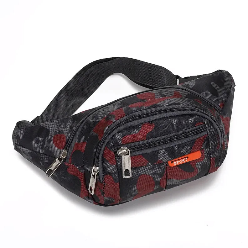 Camouflage Print Men Waist Bag Pack Purse Casual Large Phone Belt Bag Pouch Women's Canvas Travel Phone Bag Fanny Banana Bag Hip