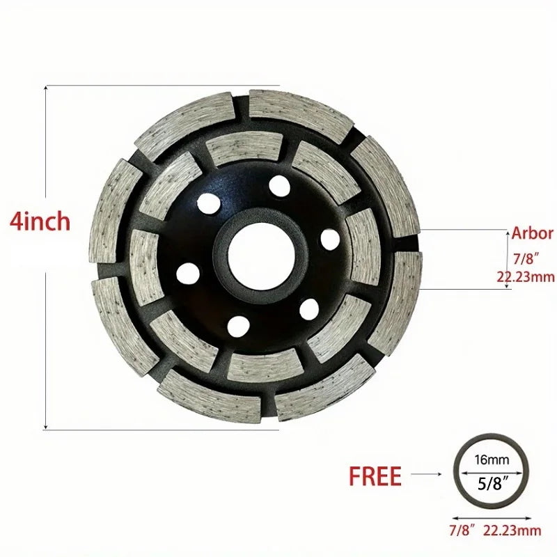 Diamond cup Concrete Grinding wheel 125mm 100mm Double Row Diamond Angle Grinder Cup Disc for Concrete Stone Ceramic Turbo