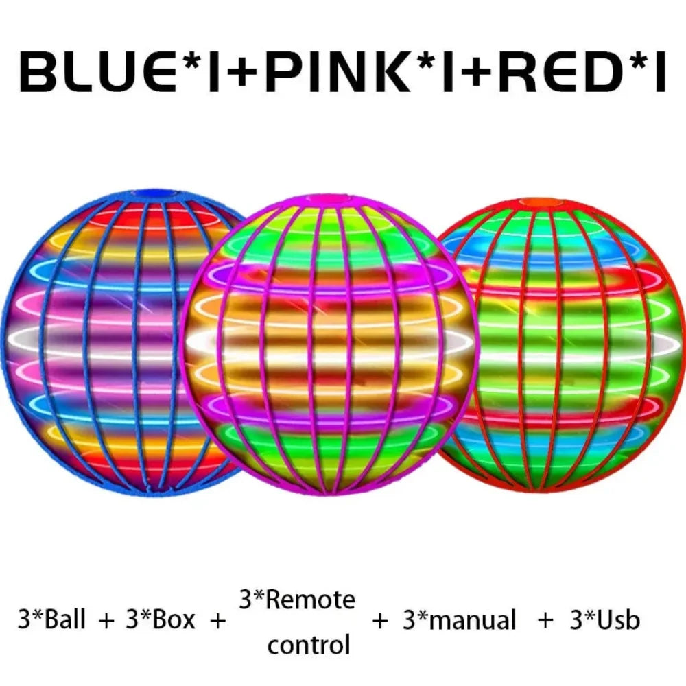 Flying ball, automatic spinning ball, dazzling LED lights, magic levitation, fan, UFO flying machine, toy, gift, game, sports ball