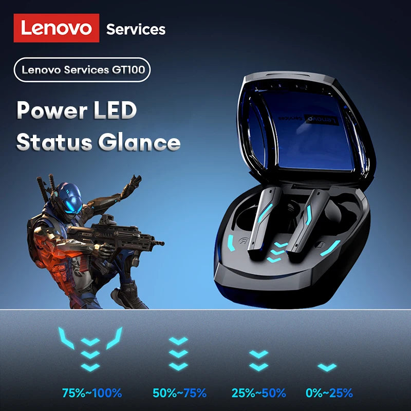 NEW Lenovo GT100 Smart AI Bluetooth Wireless Esports Earphones Real Time Translator Gamer Headphones Ultra-Low Latency With Mic