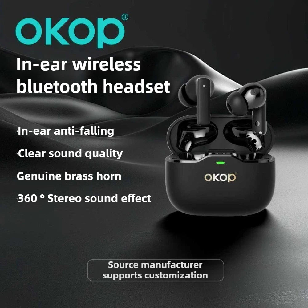 OKOP AI Headset, Wireless Bluetooth Headset, In-ear Noise Canceling Headset, Outdoor Sports Headset, High-quality Music Game Headset
