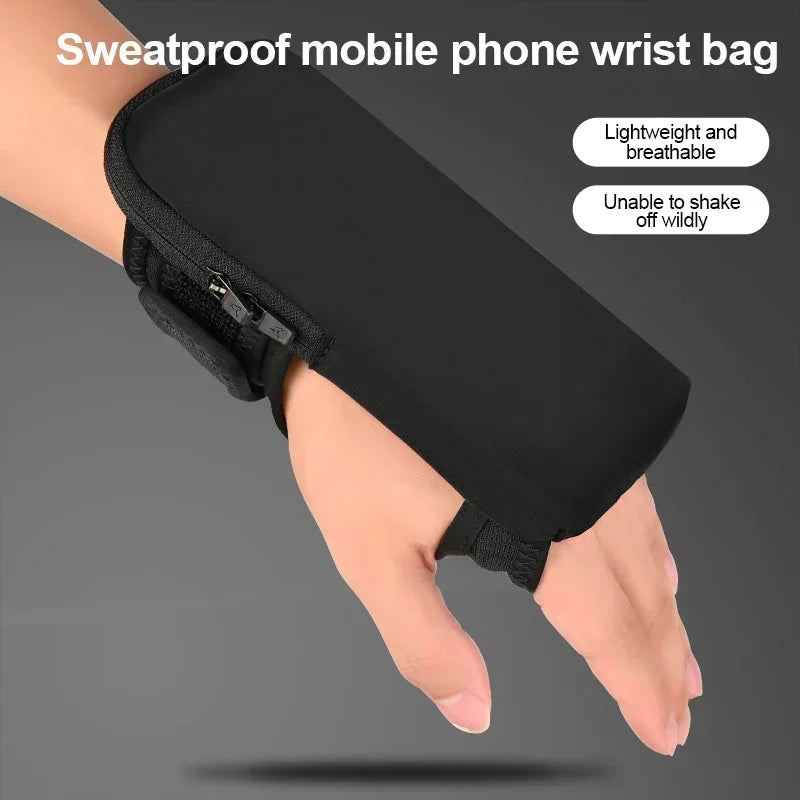 HAISSKY Ultra-thin Wrist Running Bags For iPhone 17 16 15 14 13 Pro Max 17 Air 16 Plus Samsung Xiaomi Zipper Sport Armband Pouch