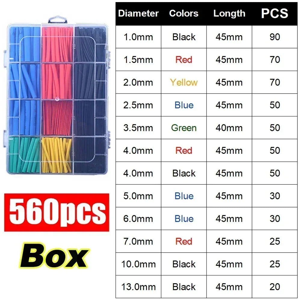 Heat Shrink Sleeving Tube Kit Wire Electrical Connection Wire Wrap Cable Protection Thermoresistant Tubing Wrapping Insulation