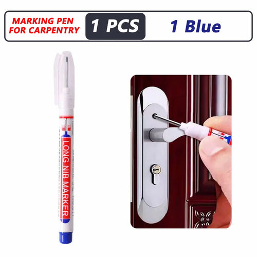 1-40PCS 20mm Deep Hole Long Nib Head Markers For Metal Perforating Pen Waterproof Bathroom Woodworking Decoration Multi-Purpose