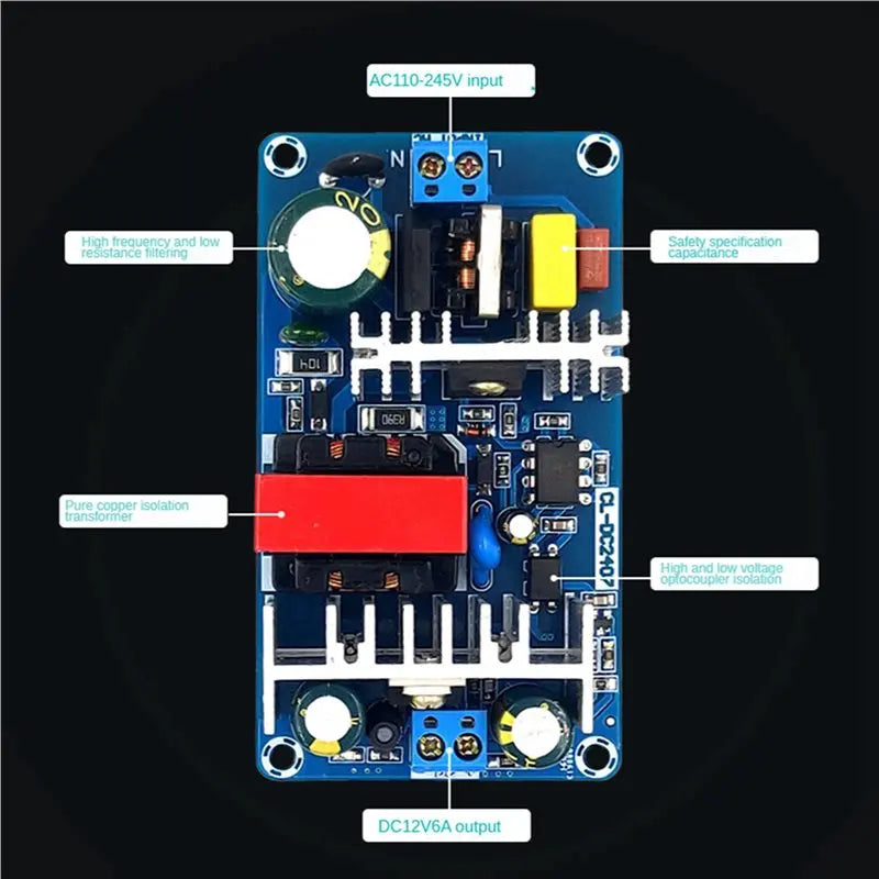 SQPP-4X 12V6A Switching Power Supply Board 70W Isolated Power Supply Module Ac-Dc Power Supply Bare Board