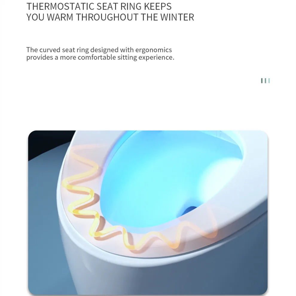 Smart Toilet-Heated Seat Dual-Flush Remote Included Night Light P-trap Radar Sensor Auto Flush Modern New Model Factory Supply