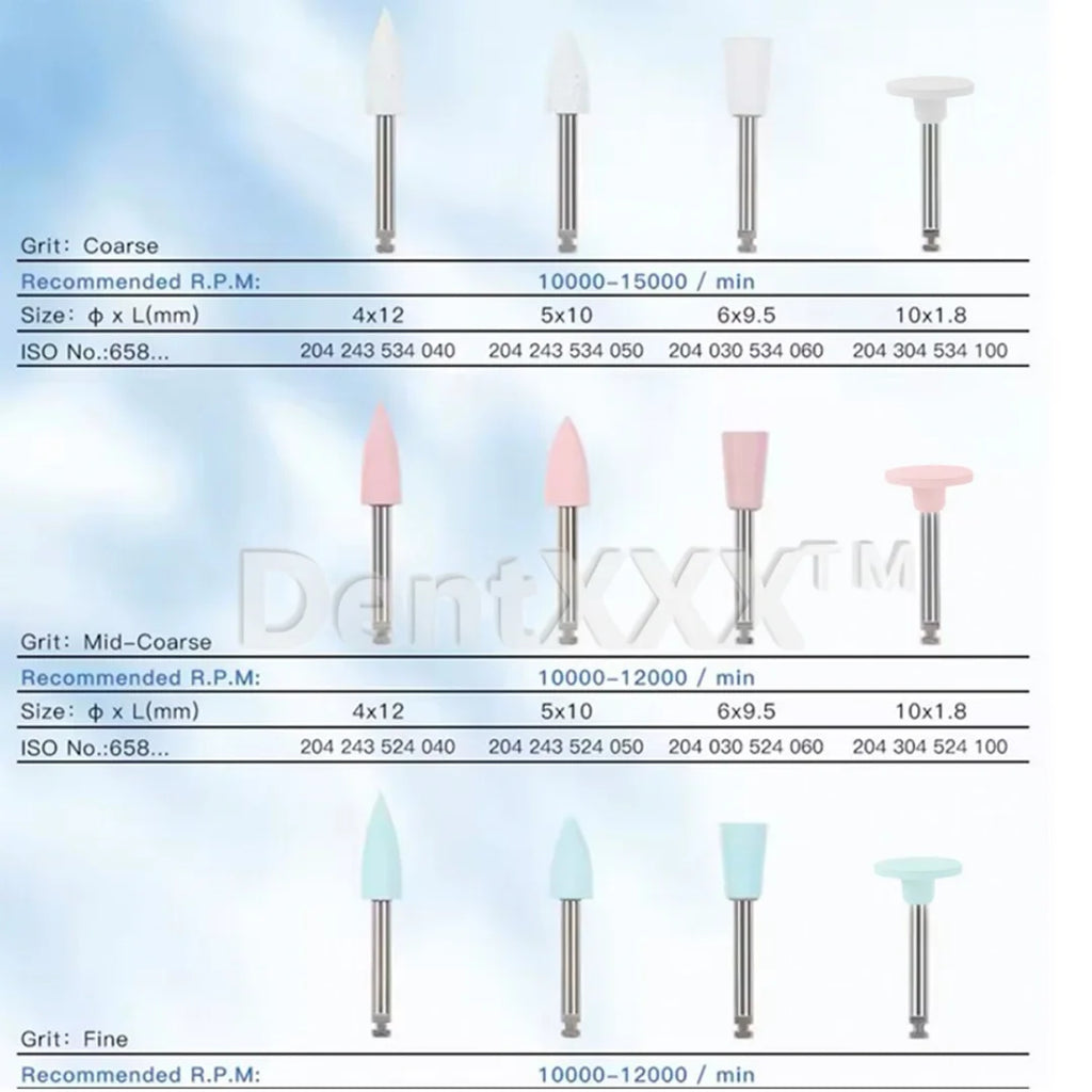 12Pcs Silicone Polishing Rubber Grinding Heads for Low-Speed Polishing