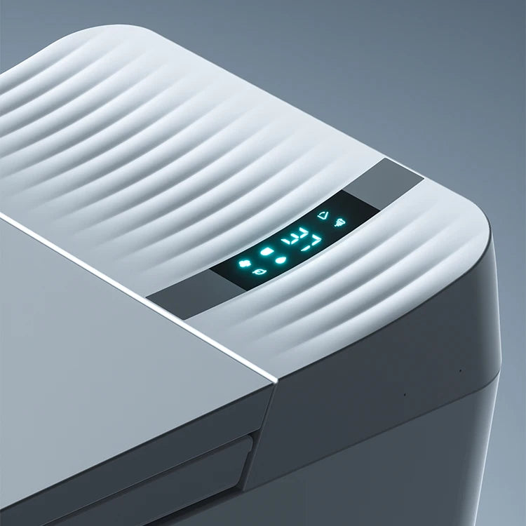Economical Intelligent Elongated Toilet-Radar Sensor Auto Flush Heated Seat Remote Control S-trap Drainage Floor Mounted Simple