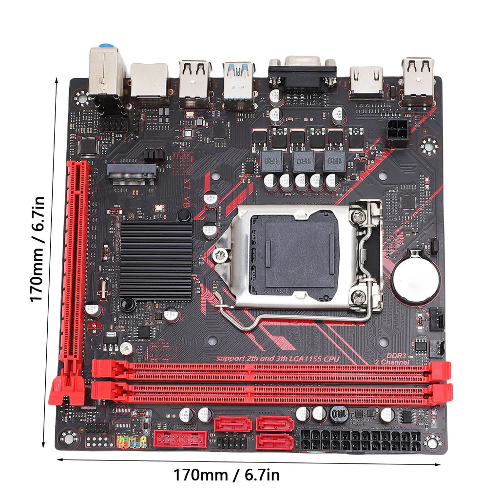 Computer Motherboard for Replacement 2xDDR3 Serial ATA 2.0x3 16GB Supports Extended PCIE2.0 6Gbps ITX Computer Motherboard