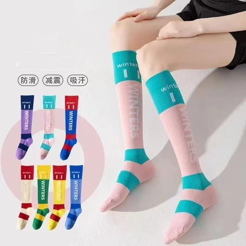 Women's Graduated Compression Socks 15-20mmHg Knee High For Running Fitness Jump Rope Marathon Antibacterial Moisture Wicking