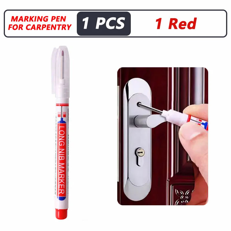 1-40PCS 20mm Deep Hole Long Nib Head Markers For Metal Perforating Pen Waterproof Bathroom Woodworking Decoration Multi-Purpose