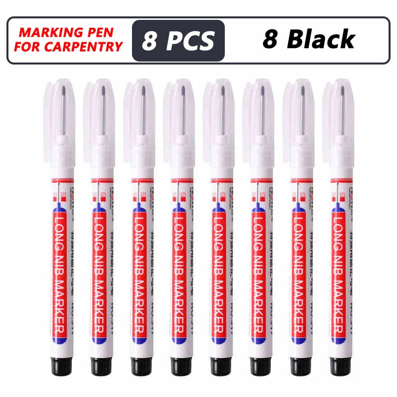 1-40PCS 20mm Deep Hole Long Nib Head Markers For Metal Perforating Pen Waterproof Bathroom Woodworking Decoration Multi-Purpose
